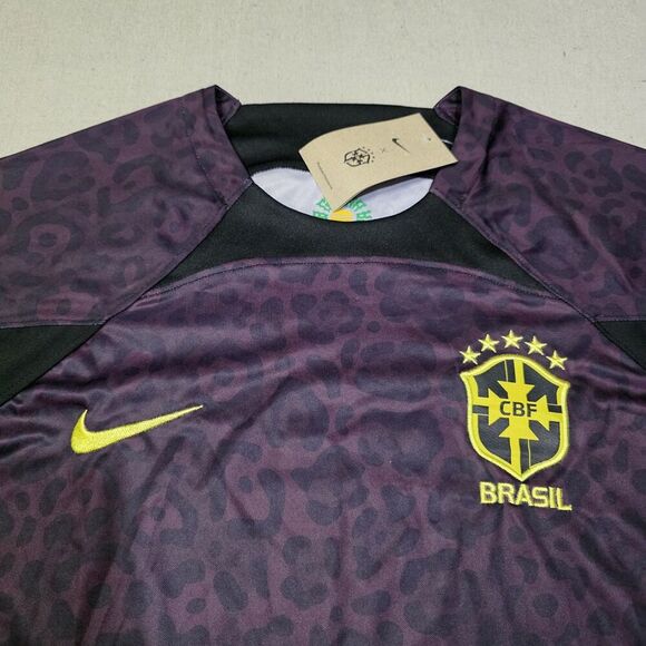 Nike ×CBF Brazil Futbol Soccer Jersey Mens Size Medium Goalkeeper Purple Leopard - Picture 4 of 9